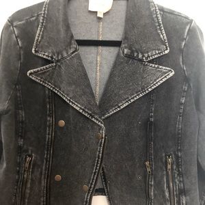 Black moto type Jean jacket.